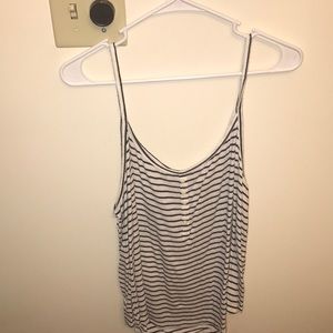 Aeropostal Black And White Stripe Tank Top